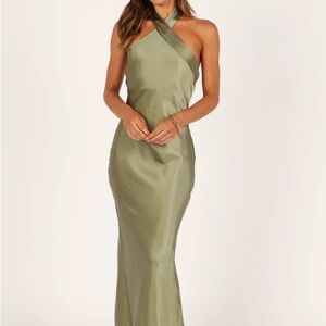 Petal & Pup Sage Green Halter Gown